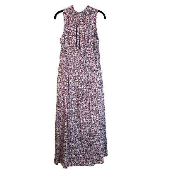 Gap Dress Large Floral Midi Length Sleeveless Split Neck Lined Classic Sundress - Picture 2 of 11